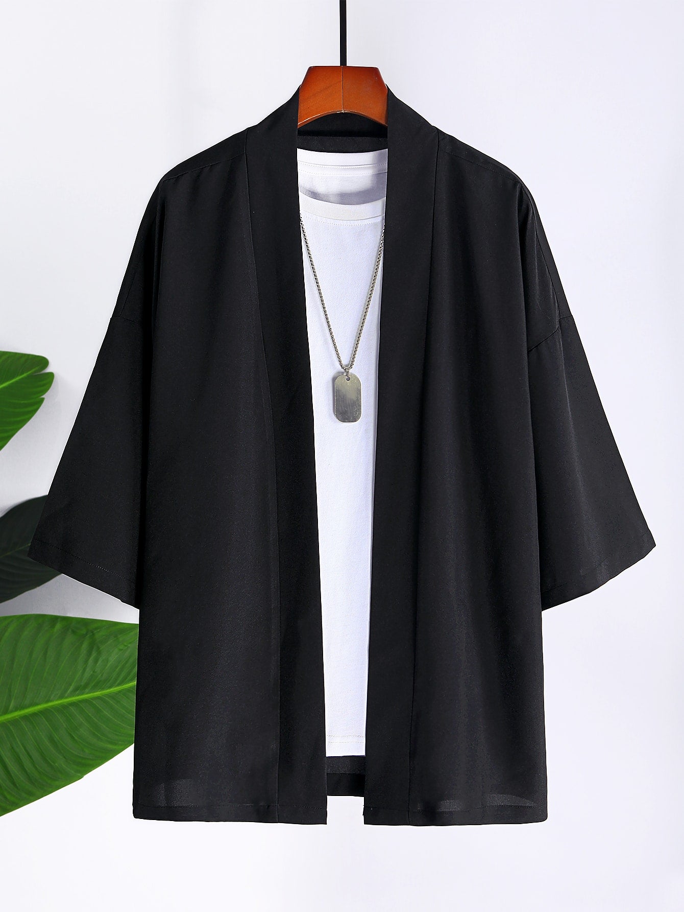 Men Solid Drop Kimono