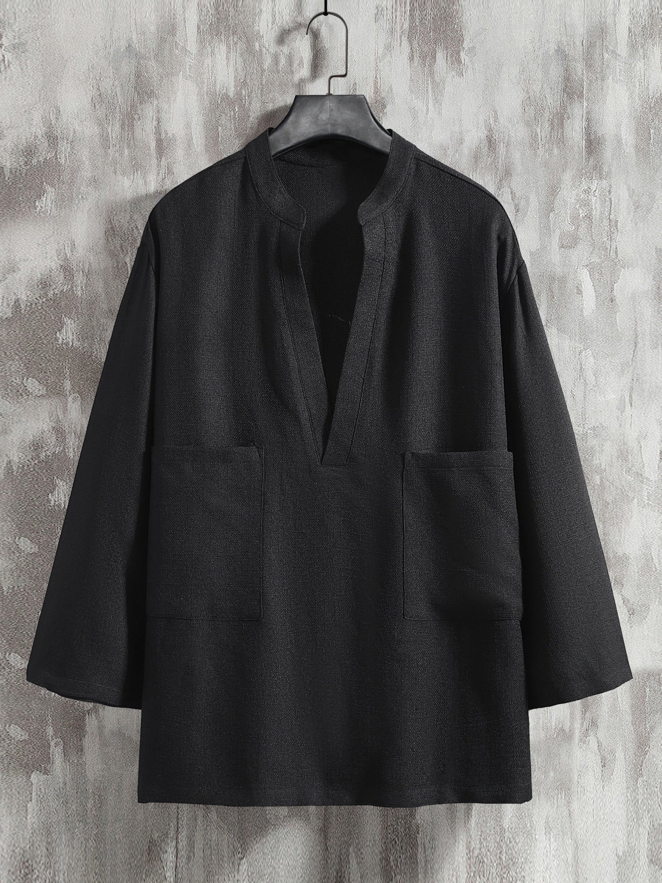 Notched Neck Dual Pockets Shirt