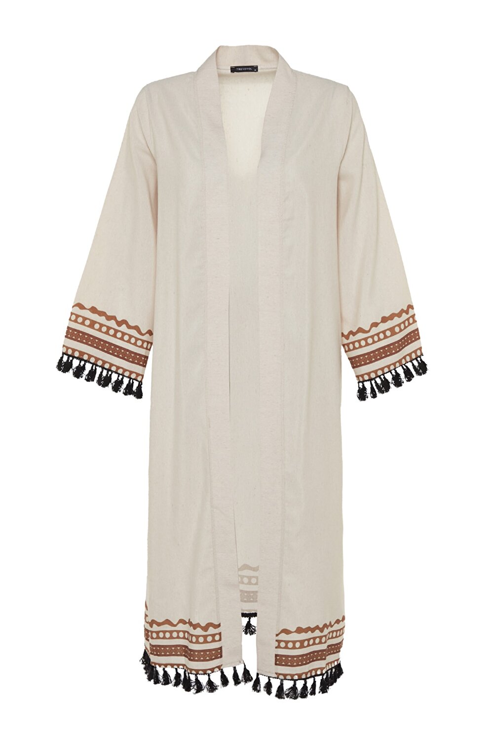 Trendyol Modest Kimono & Kaftan - Beige - Relaxed fit - Vector25P
