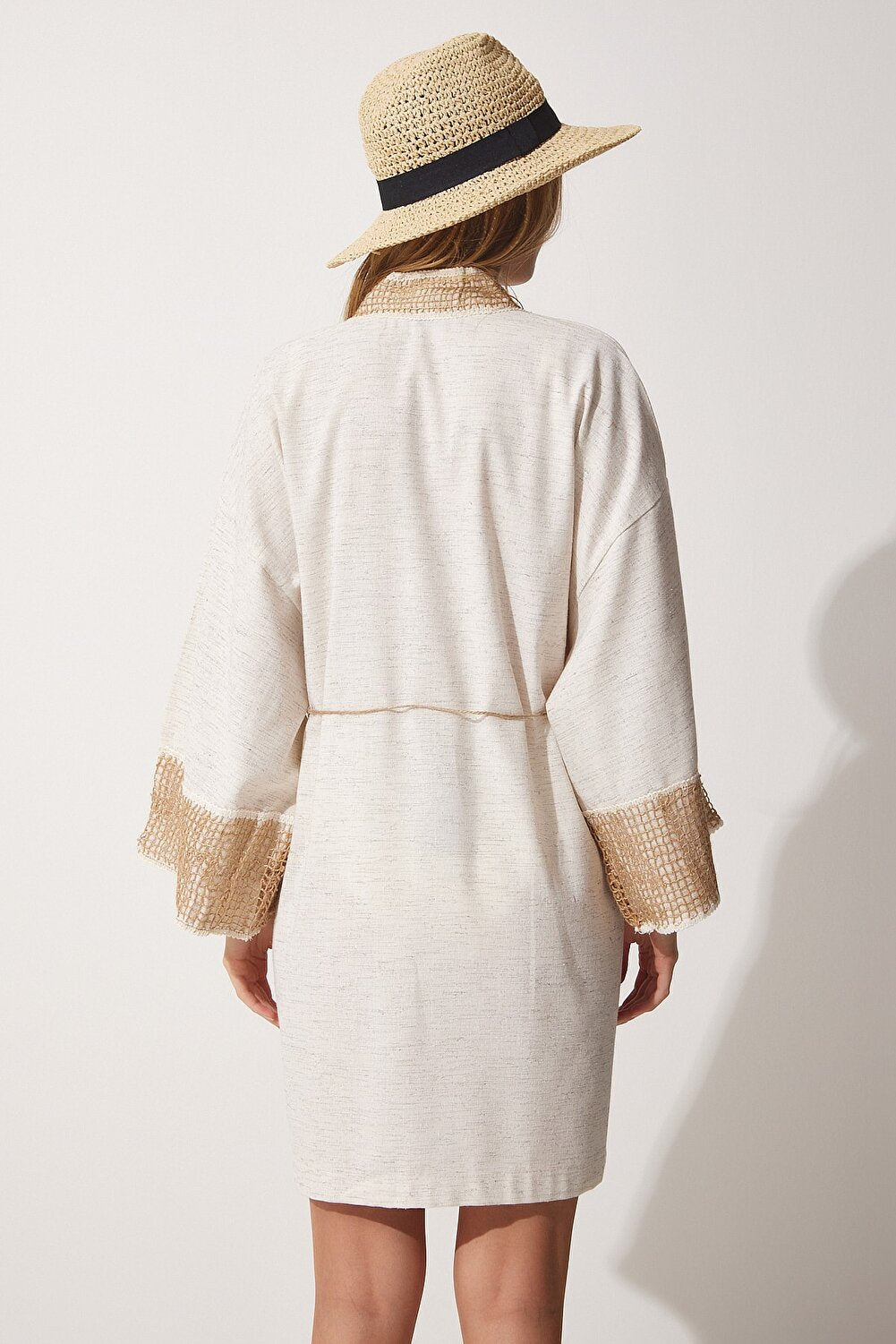 Happiness İstanbul Kimono & Caftan - Beige - Regular fit - Vector25P