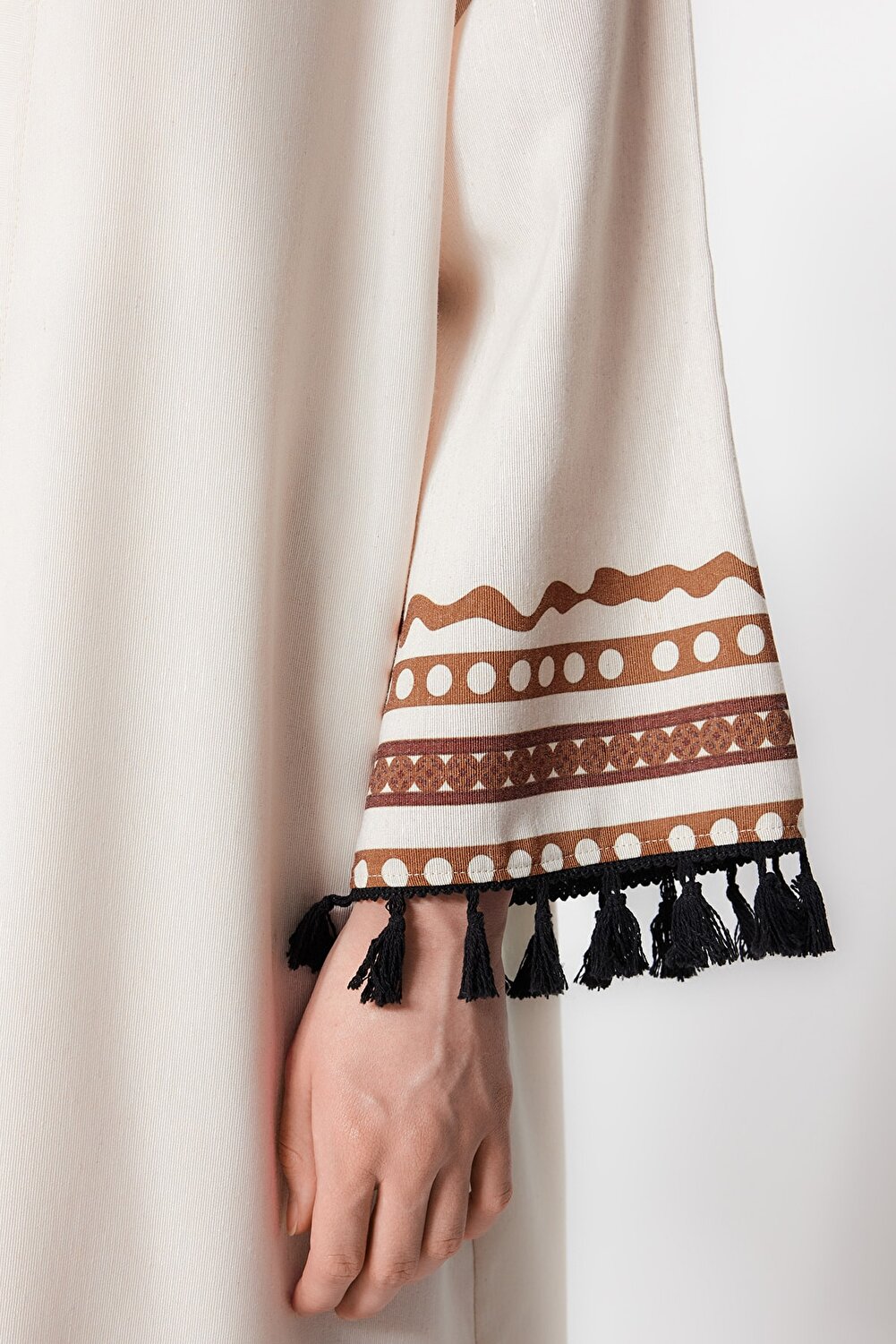Trendyol Modest Kimono & Kaftan - Beige - Relaxed fit - Vector25P