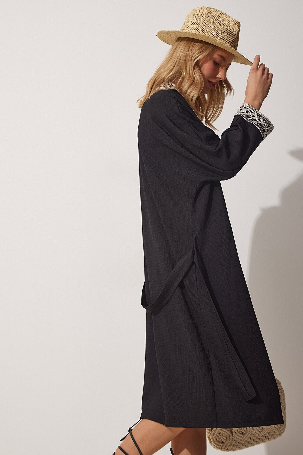 Happiness İstanbul Kimono & Caftan - Black - Regular fit Selling fast - Vector25P