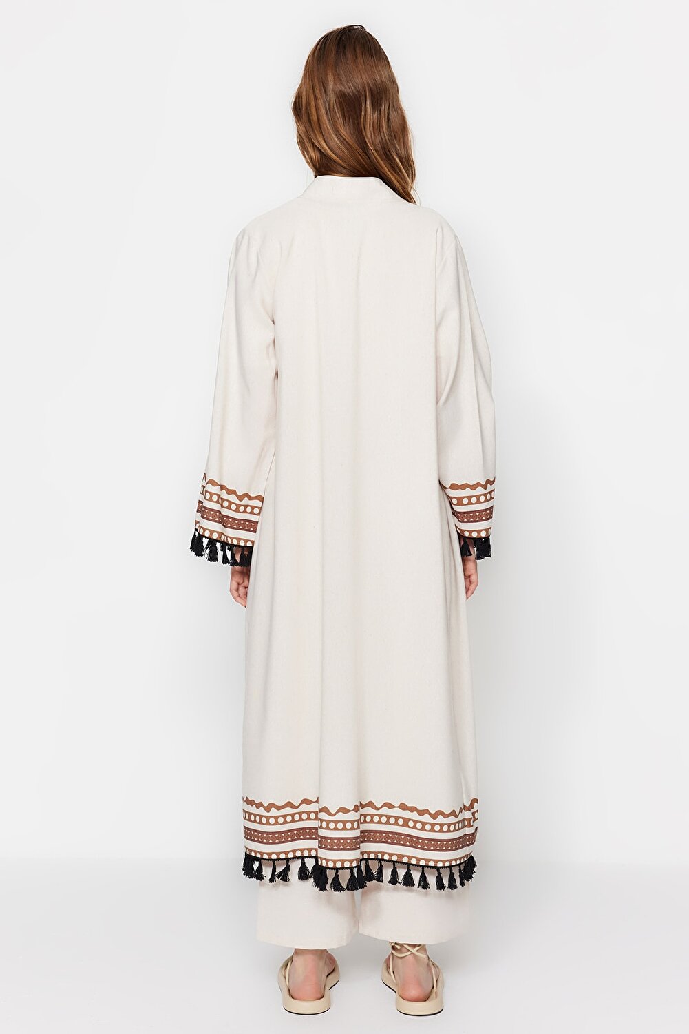 Trendyol Modest Kimono & Kaftan - Beige - Relaxed fit - Vector25P