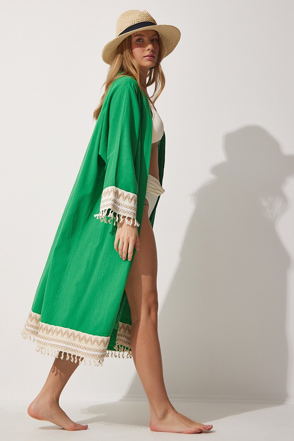 Happiness İstanbul Kimono & Caftan - Green - Regular fit - Vector25P