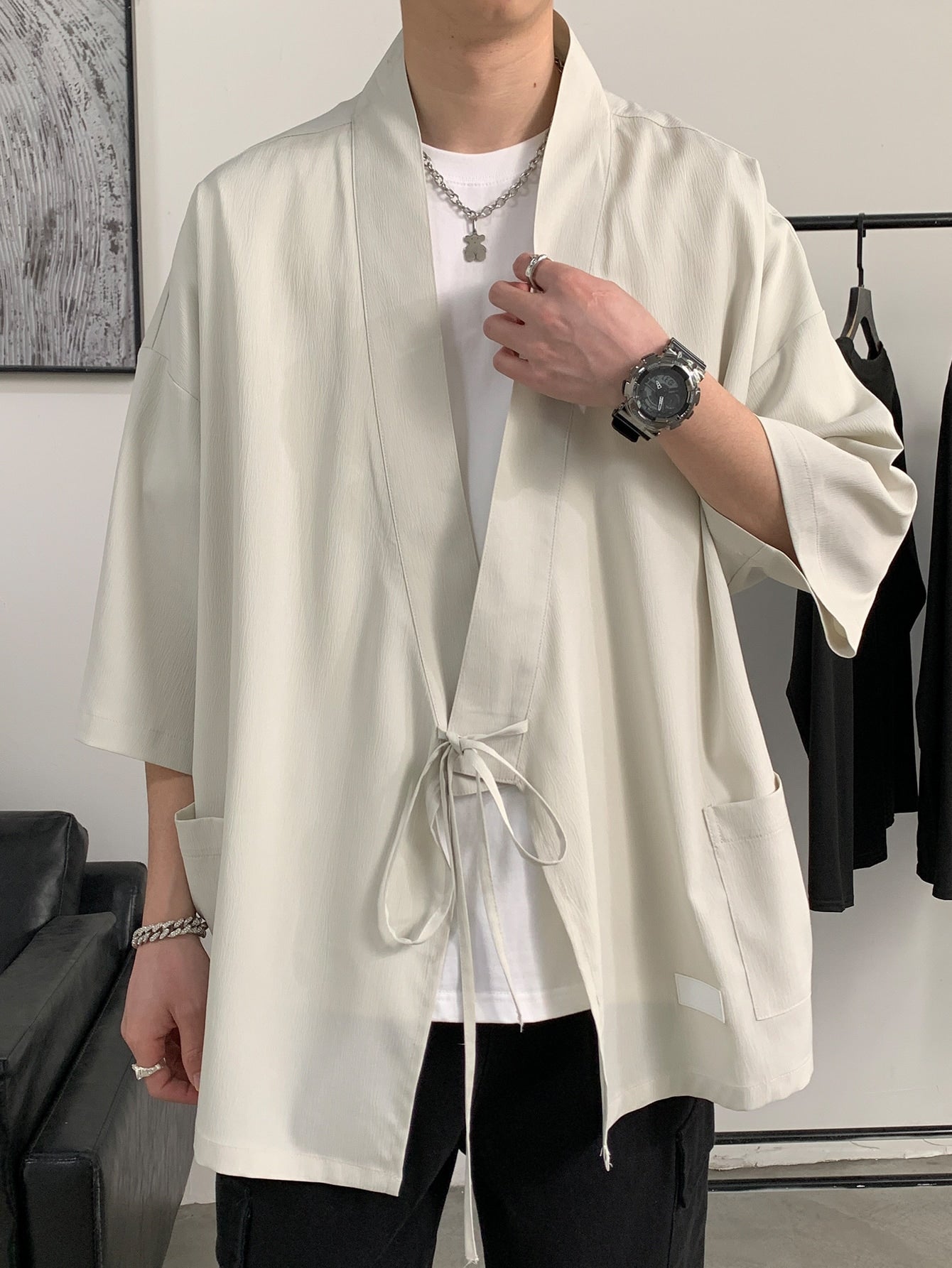 Knot Front Kimono