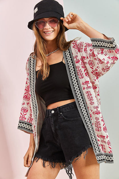 Bianco Lucci Kimono & Caftan - Pink - Oversize Selling fast - Vector25P