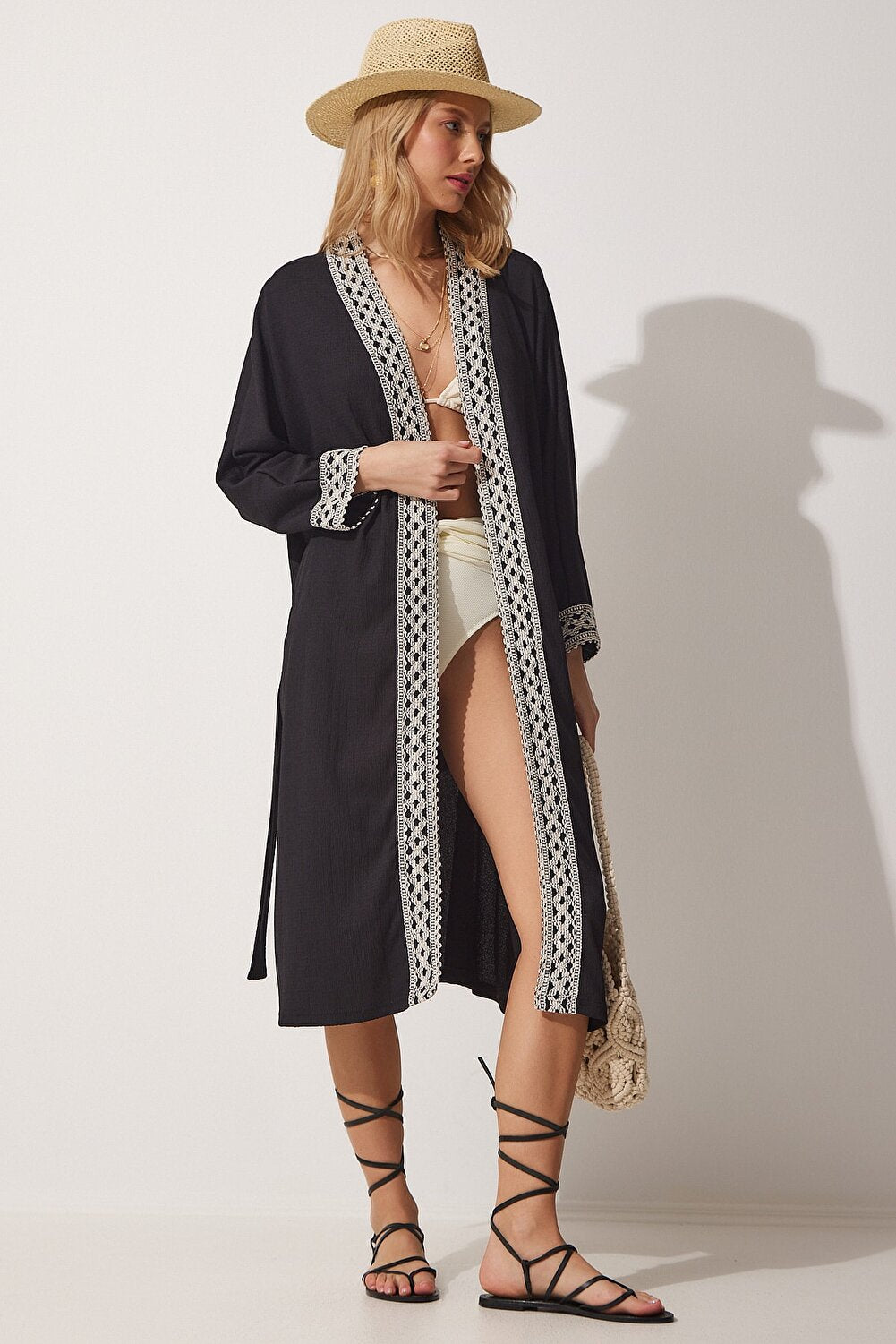 Happiness İstanbul Kimono & Caftan - Black - Regular fit Selling fast - Vector25P