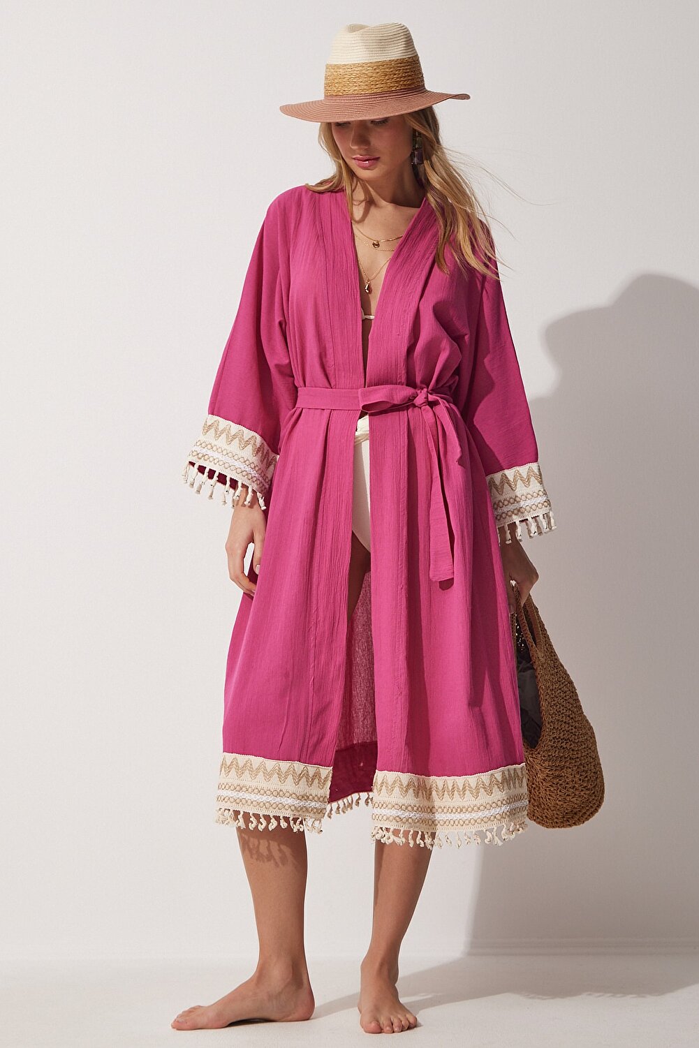Happiness İstanbul Kimono & Caftan - Brown - Regular fit - Vector25P