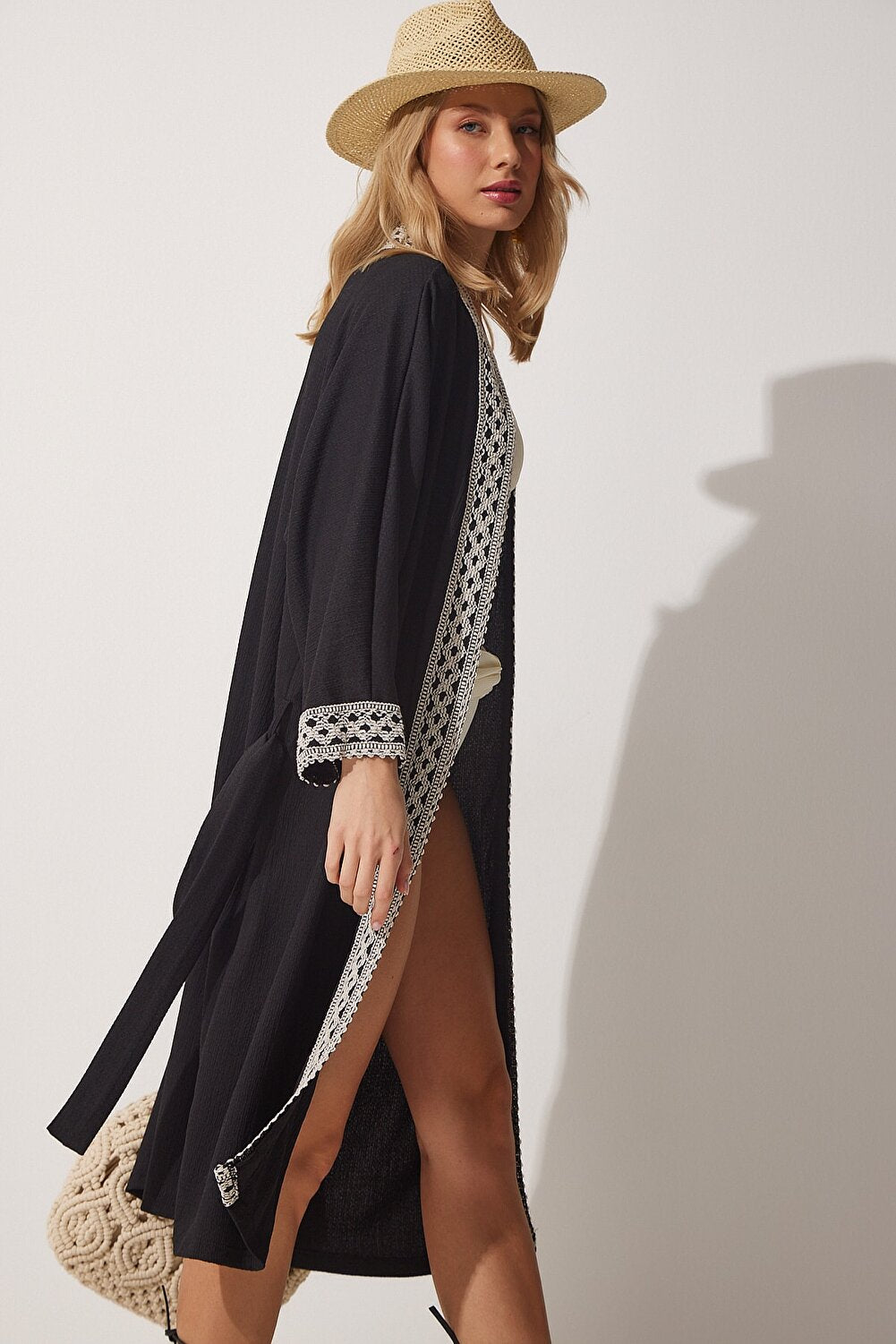Happiness İstanbul Kimono & Caftan - Black - Regular fit Selling fast - Vector25P