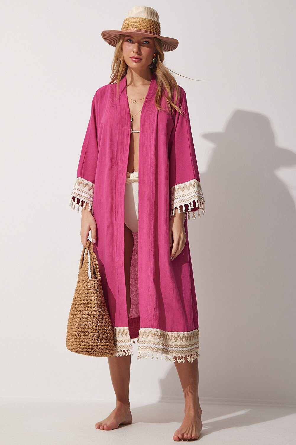 Happiness İstanbul Kimono & Caftan - Brown - Regular fit - Vector25P