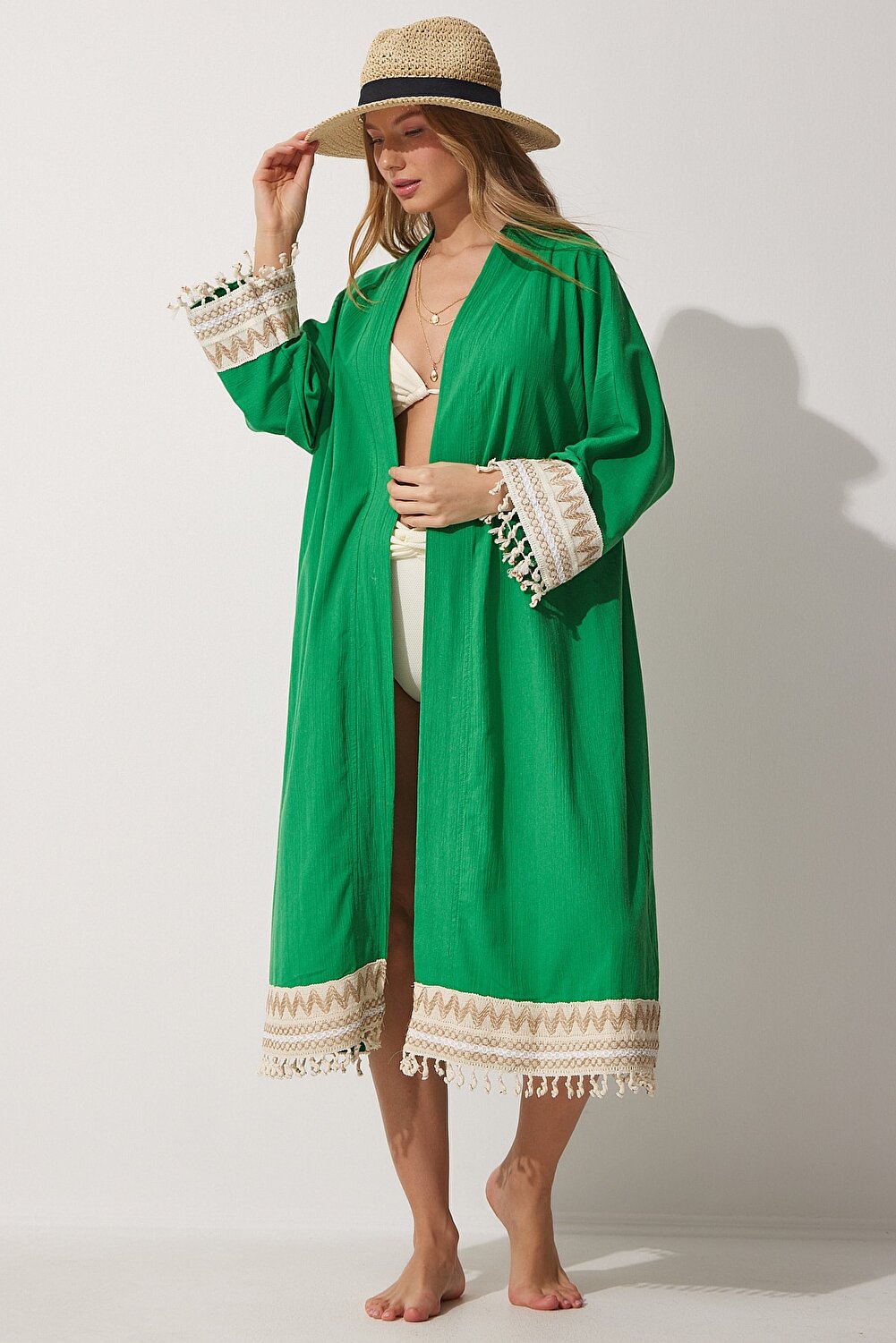 Happiness İstanbul Kimono & Caftan - Brown - Regular fit - Vector25P