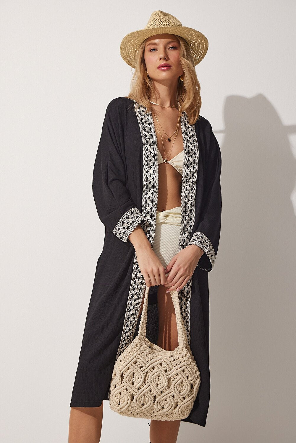 Happiness İstanbul Kimono & Caftan - Black - Regular fit Selling fast - Vector25P