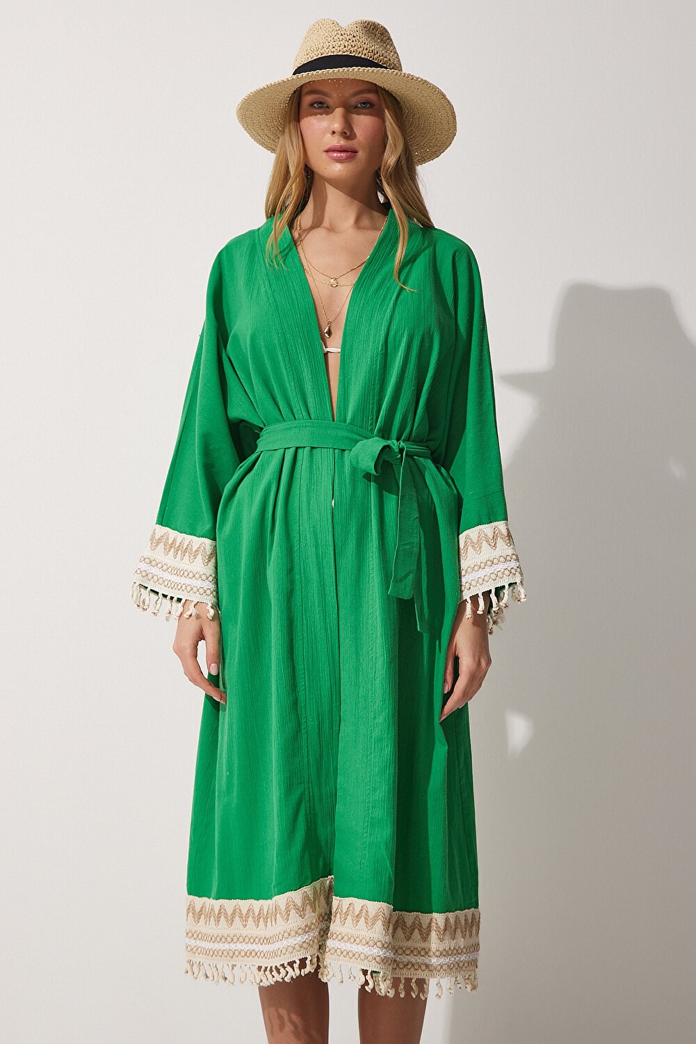 Happiness İstanbul Kimono & Caftan - Brown - Regular fit - Vector25P