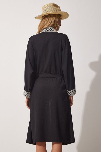 Happiness İstanbul Kimono & Caftan - Black - Regular fit Selling fast - Vector25P