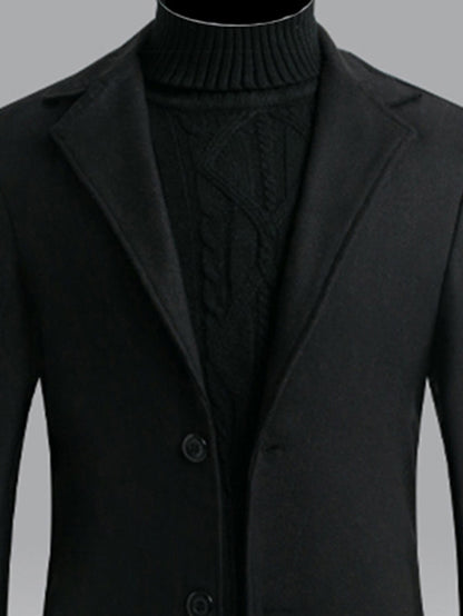 Manfinity Homme Men 1Pc Lapel Collar Single Breasted Overcoat